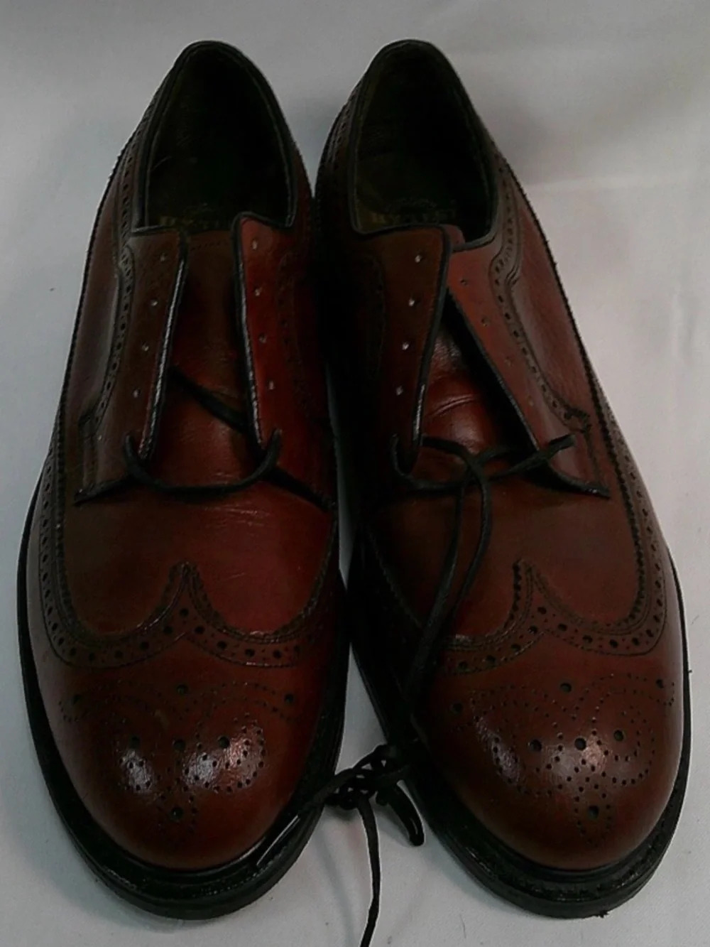 Source Unknown Brown Leather Wingtip Derby Shoes - Size 10 Narrow